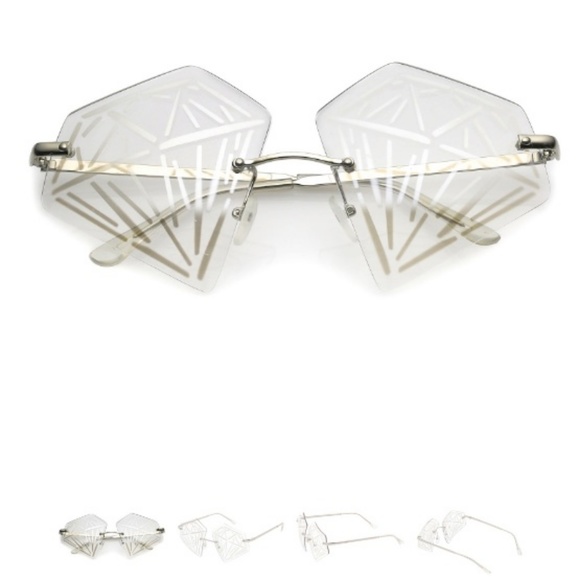 Accessories - NOVELTY RIMLESS DIAMOND SUNGLASSES METAL ARMS NEW Accessories - NOVELTY RIMLESS DIAMOND SUNGLASSES METAL ARMS NEW